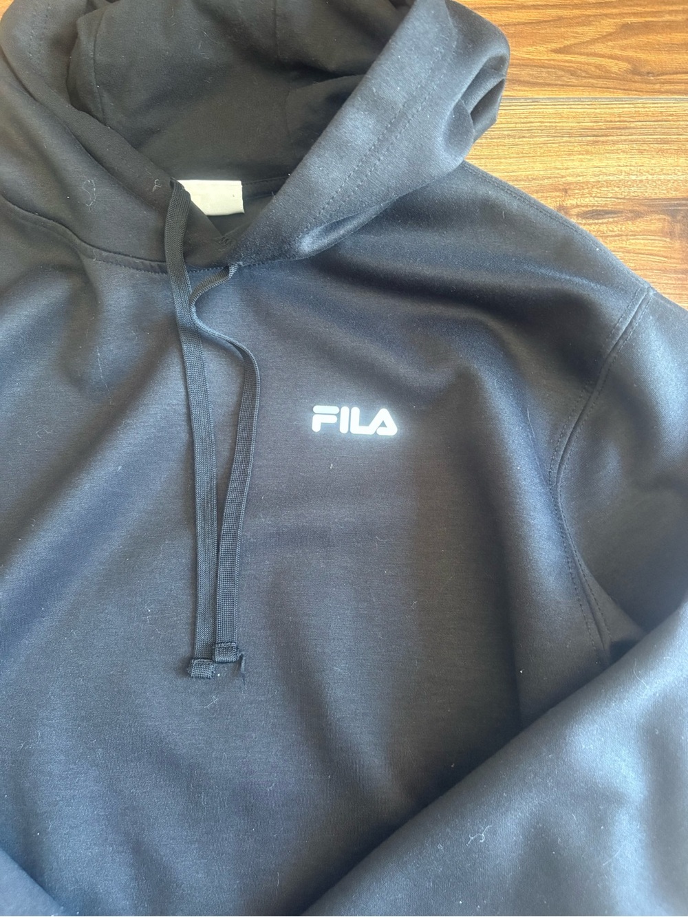 Fila Men's Black Pullover Hoodie with Small Logo - Picture 5 of 5